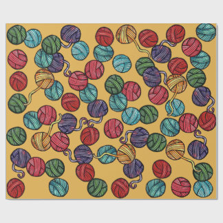 Regenbogen-Garnbälle-Muster                        Geschenkpapier