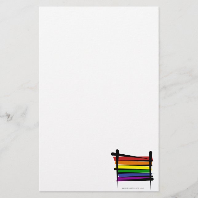 Regenbogen-Gay Pride-Bürsten-Flagge Briefpapier (Vorderseite)