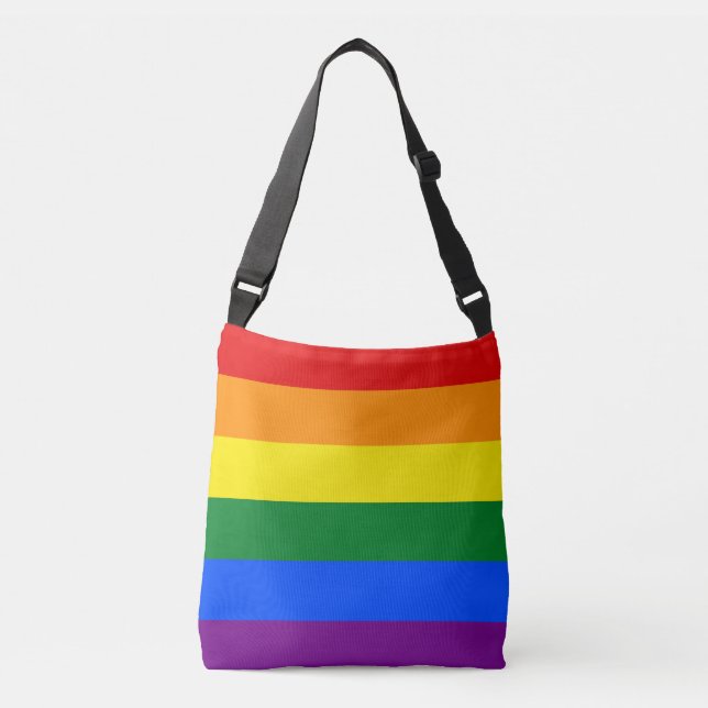 Regenbogen-Gay Pride-Flagge Tragetaschen Mit Langen Trägern (Vorderseite)