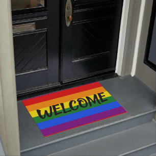 Regenbogen-Gay Pride-Flaggen-Willkommens-Tür-Matt Fußmatte