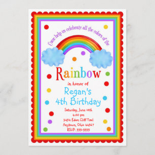 Regenbogen-Geburtstags-Party Einladung