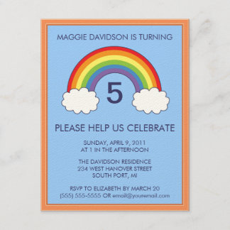 Regenbogen-Geburtstags-Party Einladungen