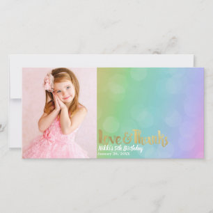 Regenbogen-Geburtstagsfoto Liebe & Danke Danke sch