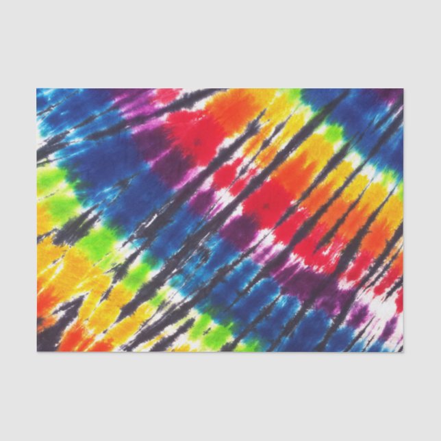 Regenbogen-gefärbte Krawatte Seidenpapier (Vorderseite)