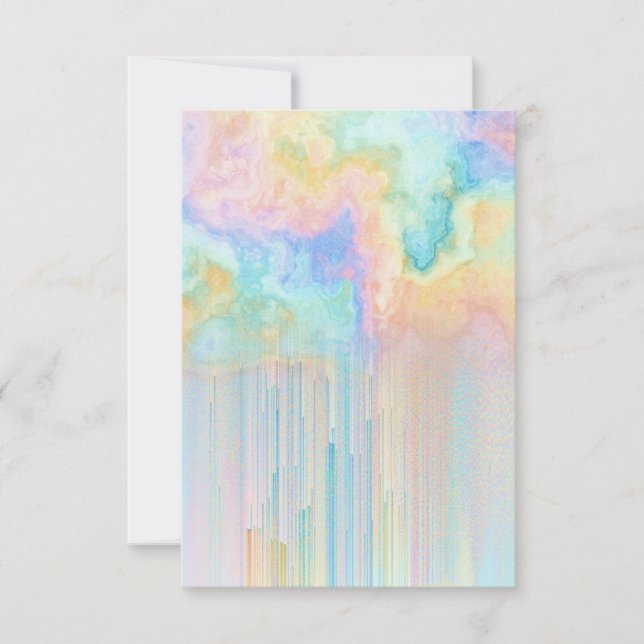 Regenbogen-Gefärbte Krawatte Wolken Wetter Dankeskarte (Vorderseite)