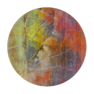 Regenbogen-gefärbtes versteinertes Holz Schneidebrett