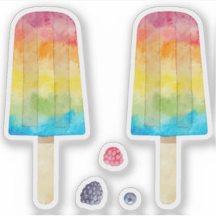 Regenbogen gefrorene Regenbogen-Frucht-Saft-Bad-Se Aufkleber