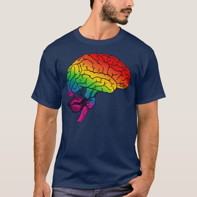 Regenbogen-Gehirn T-Shirt (Vorderseite)