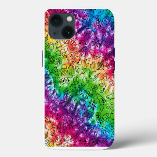 Regenbogen-Gekritzel iPhone Hülle