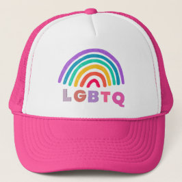 Regenbogen gemalt mit Schrift LGBTQ Truckerkappe