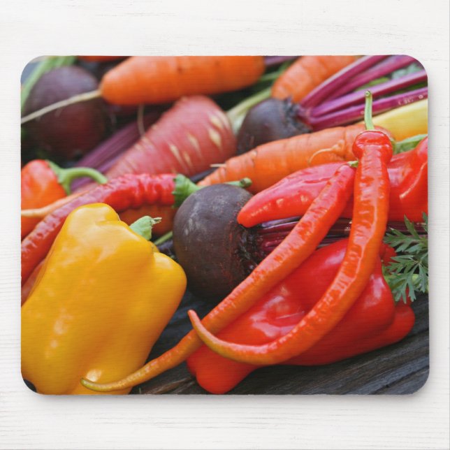 Regenbogen Gemüse Frische Gartenernte Mousepad (Vorne)