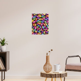 Regenbogen-Geometrisch - Druck Poster