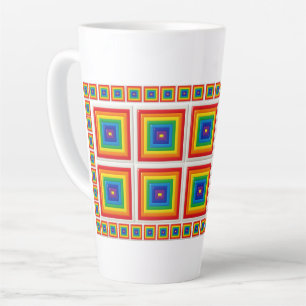 Regenbogen-Geometrisches Raster Milchtasse