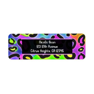Regenbogen Gepard Leopard Party-Adressetiketten