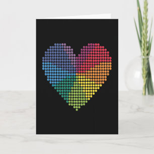 Regenbogen gepunktete Herz-Liebeskarte Karte
