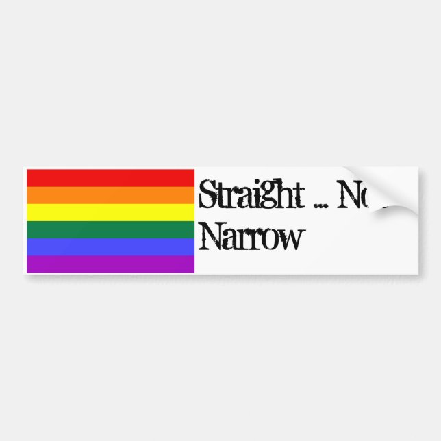 Regenbogen, gerade… nicht Enge Autoaufkleber (Vorne)
