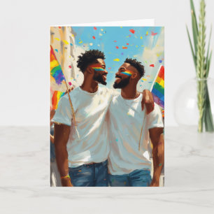 Regenbogen-Gesichtsbemalung für Gay Pride Grußkart Karte