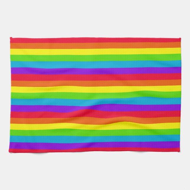 Regenbogen-gestreifte Küche/Handtuch Geschirrtuch (Horizontal)