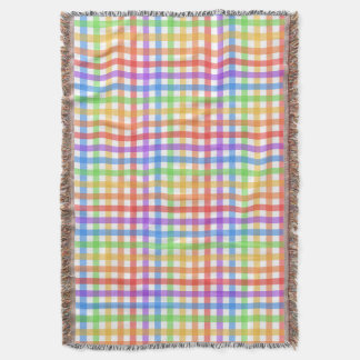 Regenbogen-Gingham-Karo geometrisches Muster Decke
