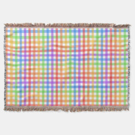Regenbogen-Gingham-Karo geometrisches Muster Decke
