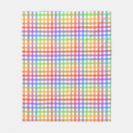 Regenbogen-Gingham-Karo geometrisches Muster Fleecedecke