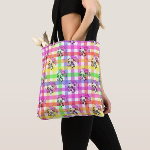 Regenbogen-Gingham-Musterdesign Tasche