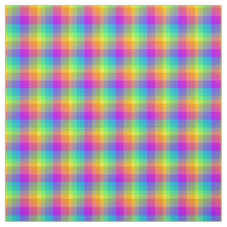 Regenbogen-Gingham Stoff
