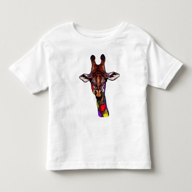 Regenbogen-Giraffen-T - Shirt (Vorderseite)