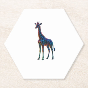 Regenbogen-Glas-Giraffen-Kunst-Übergroßes T-Shirt Untersetzer