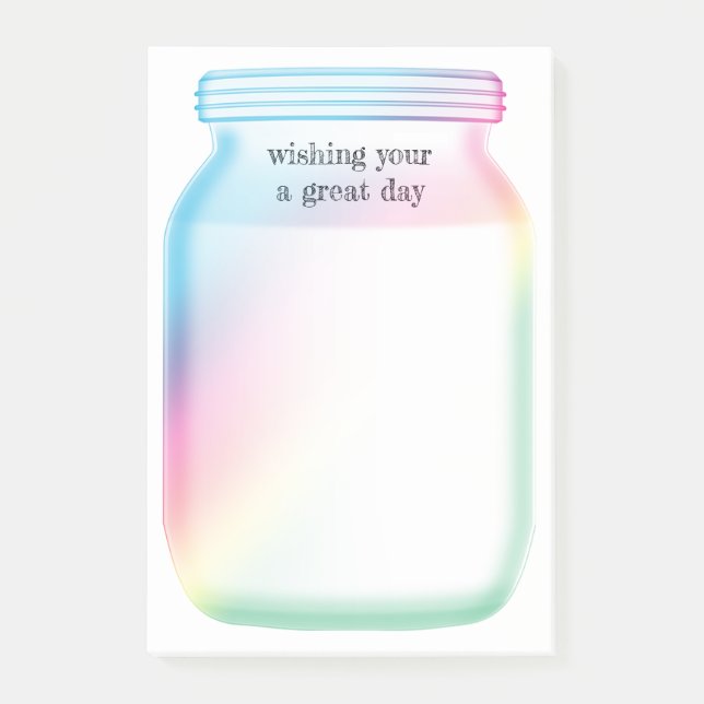 Regenbogen-Glas Post-it Klebezettel (Vorderseite)