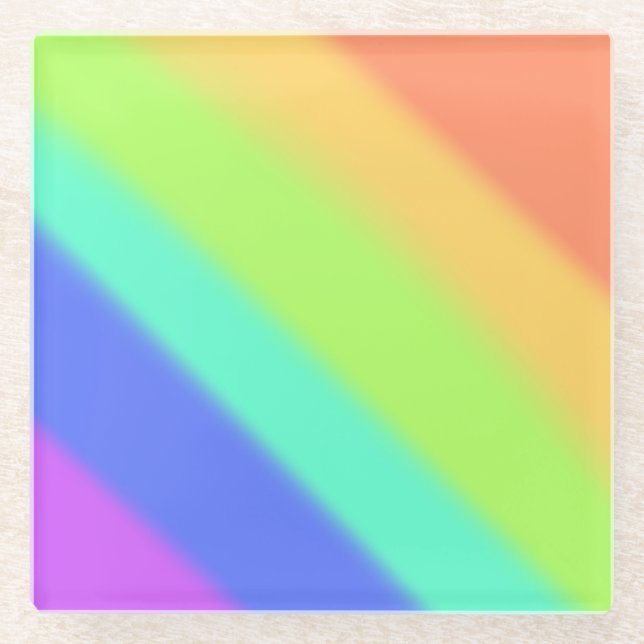Regenbogen Glasuntersetzer (Vorderseite)