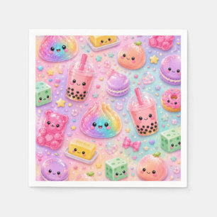 Regenbogen-Glitter-Dampfkissen-Squishies Geburtsta Serviette