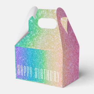 Regenbogen Glitter Funkeln Hübsche Geburtstagsfeie Geschenkschachtel