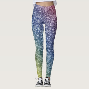 Regenbogen Glitter Leggings