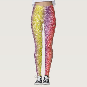 Regenbogen Glitter Leggings