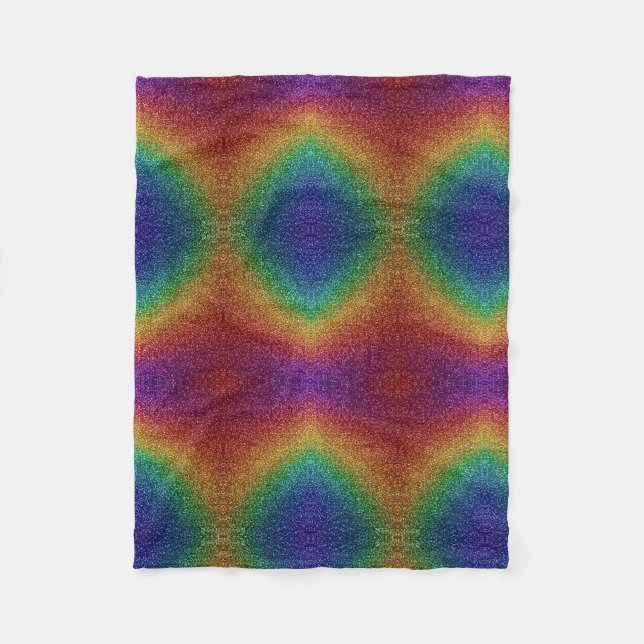 Regenbogen-Glitter-Muster-Decke Fleecedecke (Vorderseite)