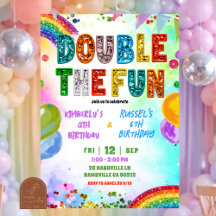 Regenbogen Glitter Pailletten Geschwister Geburtst