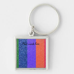 Regenbogen-Glitter Schlüsselanhänger