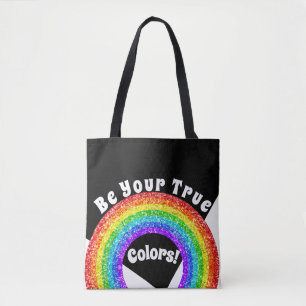 Regenbogen Glitter Stolz LGBT sei deine wahre Farb Tasche