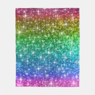 Regenbogen-Glitzer-Decke Fleecedecke