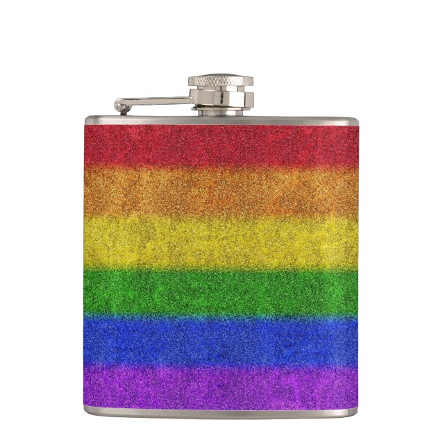 Regenbogen-Glitzer Gradient Flachmann (Vorderseite)