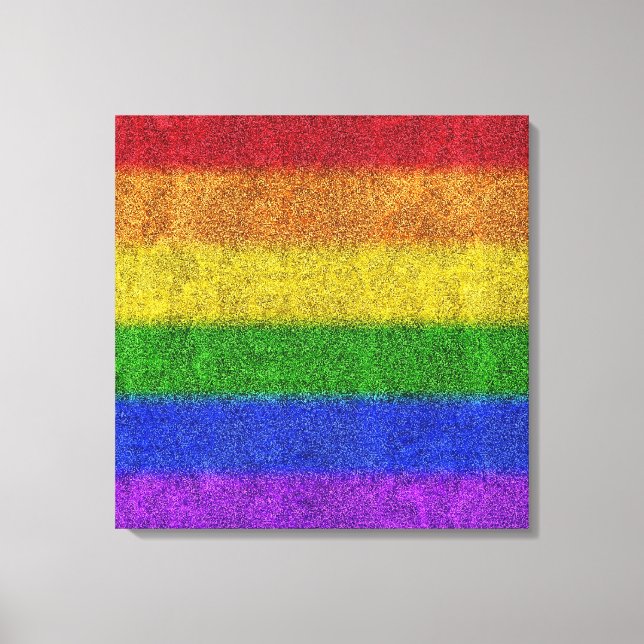 Regenbogen-Glitzer Gradient Leinwanddruck (Vorderseite)