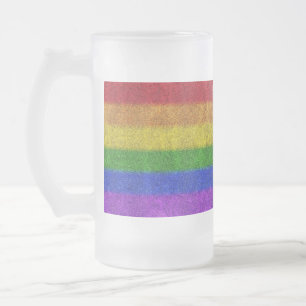 Regenbogen-Glitzer Gradient Mattglas Bierglas