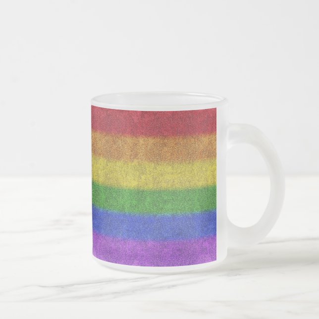 Regenbogen-Glitzer Gradient Mattglastasse (Rechts)