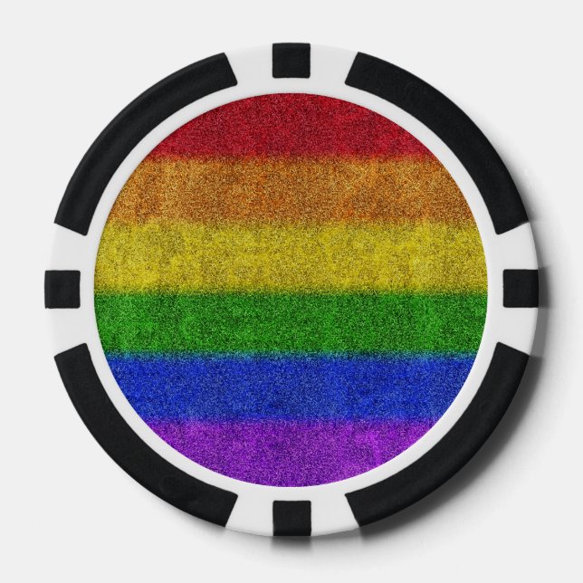 Regenbogen-Glitzer Gradient Pokerchips (Vorderseite)