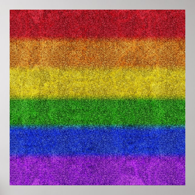 Regenbogen-Glitzer Gradient Poster (Vorne)