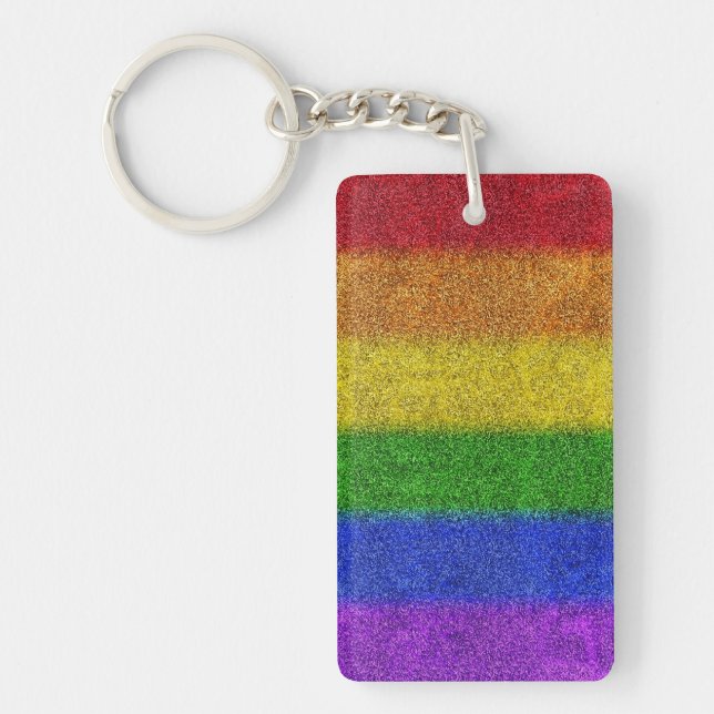 Regenbogen-Glitzer Gradient Schlüsselanhänger (Vorderseite)