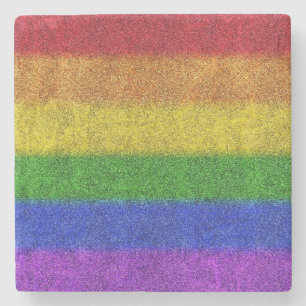Regenbogen-Glitzer Gradient Steinuntersetzer