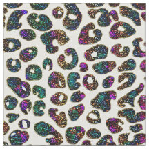 Regenbogen-Glitzer-Leopard-Druck-Gewebe