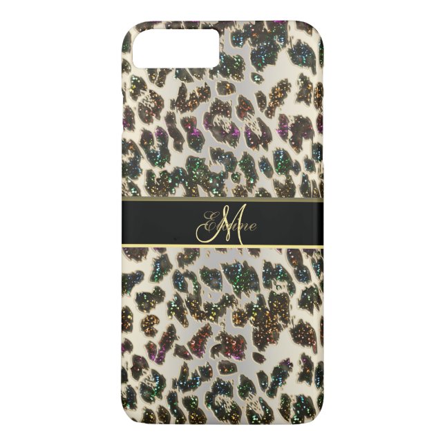 Regenbogen-Glitzer-Leopard iPhone 7 Plusfall Case-Mate iPhone Hülle (Rückseite)
